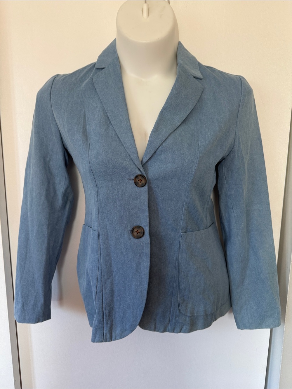 BB Dakota 100% Cotton Dusty Blue Two-Button Blazer Size Medium